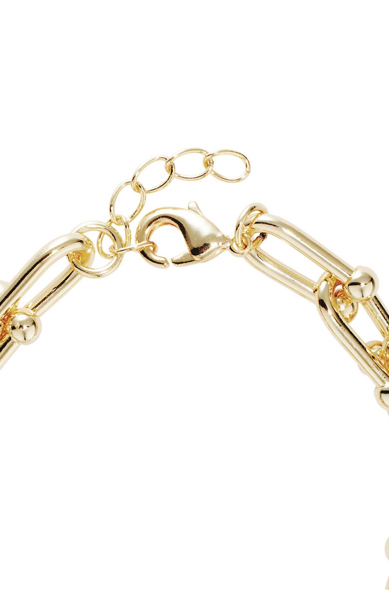 ATHRA LUXE Horseshoe Pavé Chain Bracelet, Alternate, color, Gold