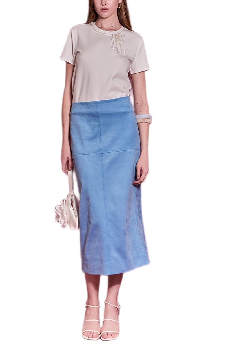 English Factory Imitation Pearl Trim Top, Alternate, color, White