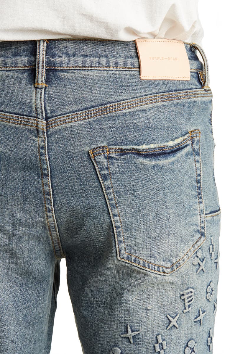 PURPLE BRAND Embossed Skinny Jeans, Alternate, color,