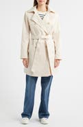 Sam Edelman Hooded Belted Double Breasted Trench Coat