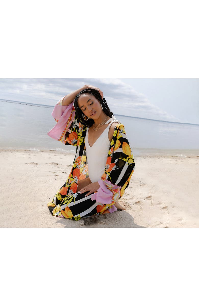 SAACHI Citrus Motif Maxi Topper, Alternate, color, Black