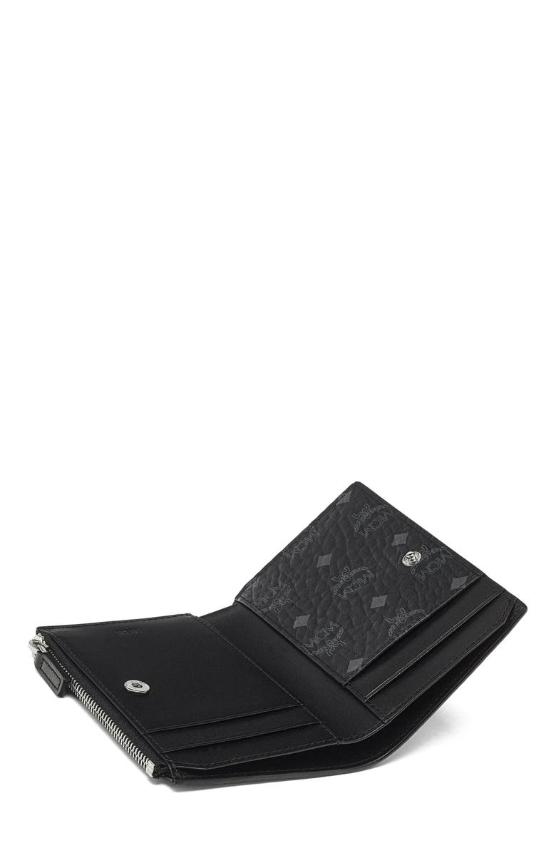 MCM Bifold Zip Card Wallet in Visetos Original, Alternate, color,