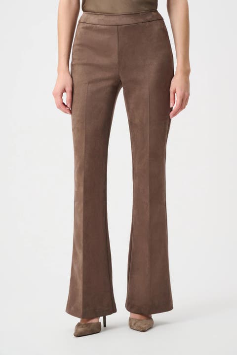 Scuba Suede Flared Pull-On Pants