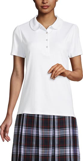 売れ筋商品|||ランズエンド カットソー トップス レディース Women's School Uniform Short Sleeve Mesh Polo Shirt Gray heather Lands' End Women's Short Sleeve Mesh Polo Shirt - Small