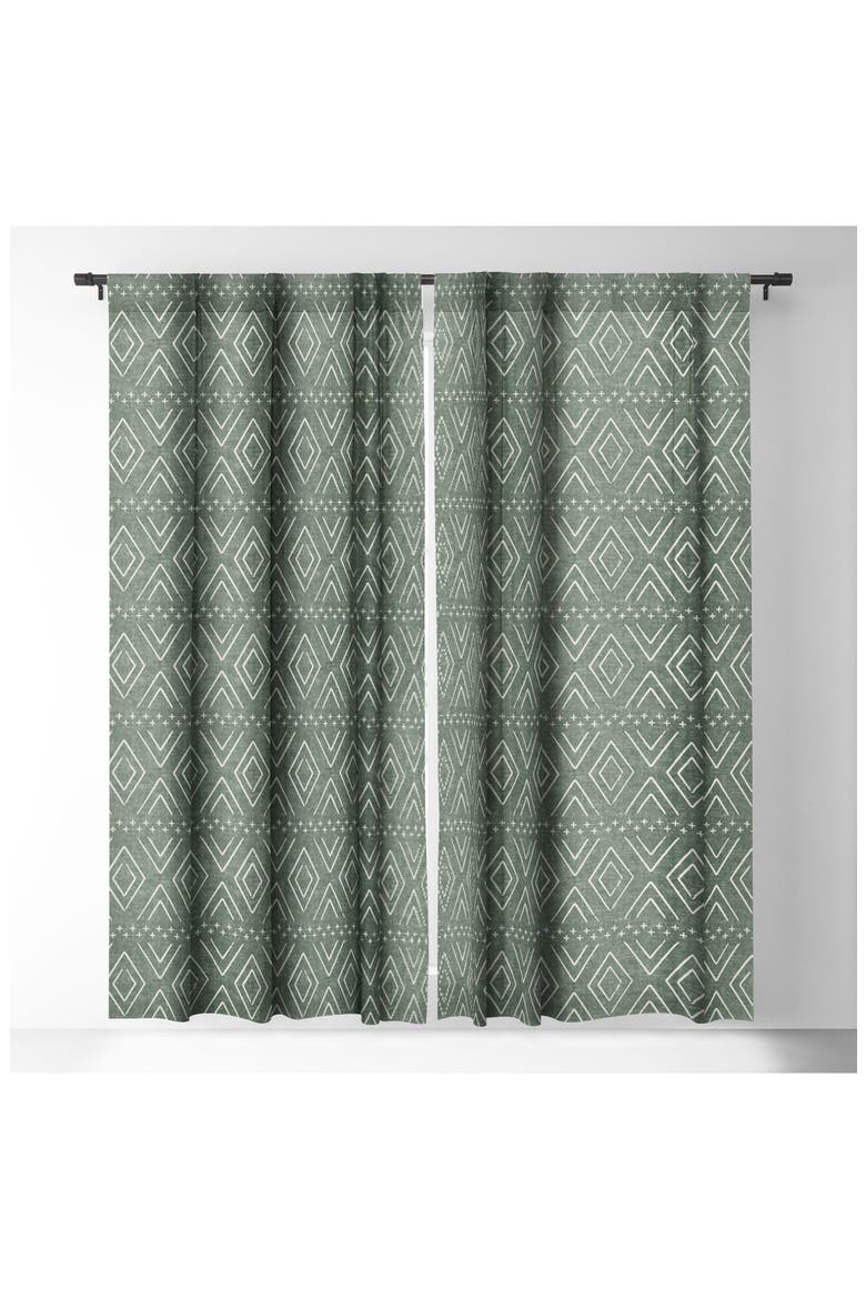 Little Arrow Design Co. Farmhouse Diamond Blackout Window Panel, Alternate, color, GREEN