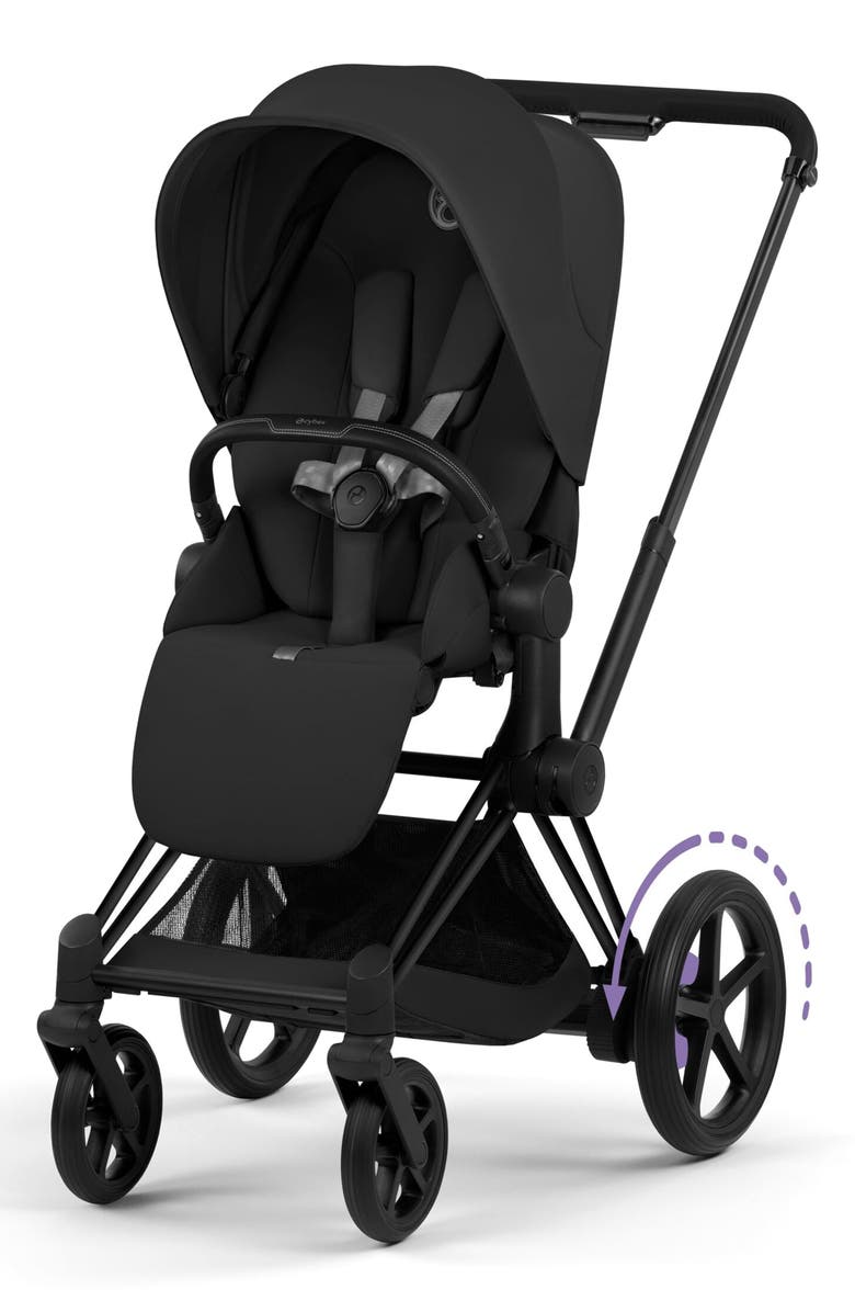 CYBEX e-Priam Electronic Smart Stroller – Platinum Collection, Main, color, Matte Black/ Sepia Black