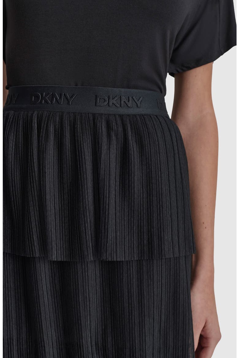 Tiered Plissé Mesh Skirt, Alternate, color, BLACK