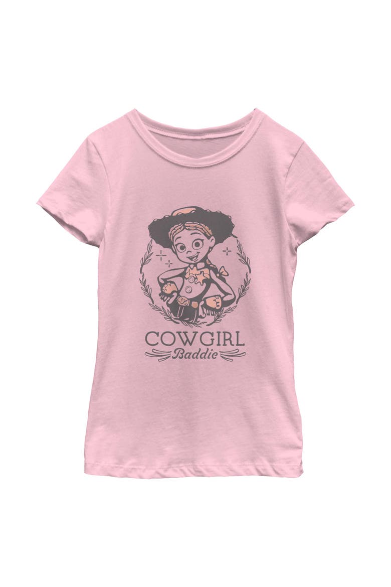 Girl's Toy Story 5 Cowgirl Baddie Badge  Graphic T-Shirt, Main, color, Light Pink