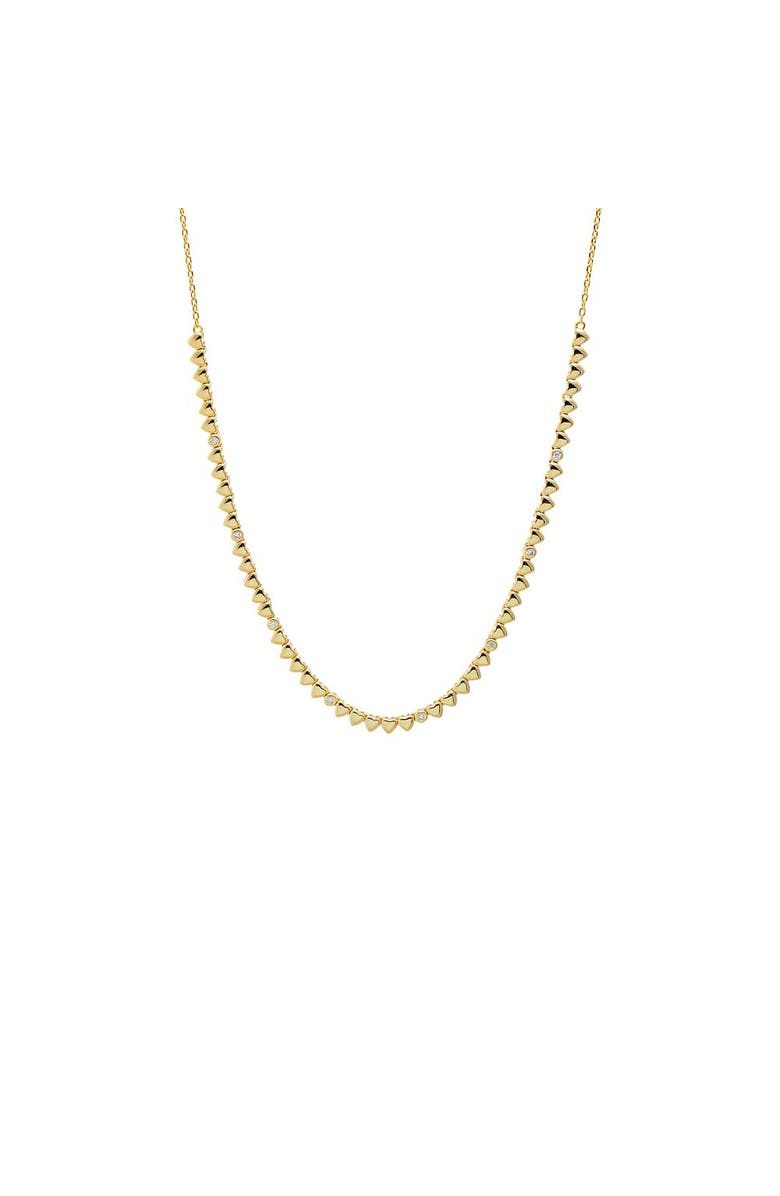 BY ADINA EDEN CZ Bezel Half Chain Tennis Necklace, Main, color, Gold
