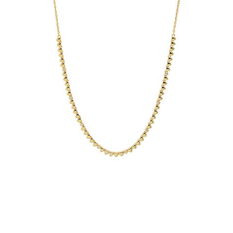 CZ Bezel Half Chain Tennis Necklace
