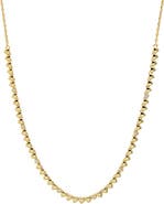 BY ADINA EDEN CZ Bezel Half Chain Tennis Necklace