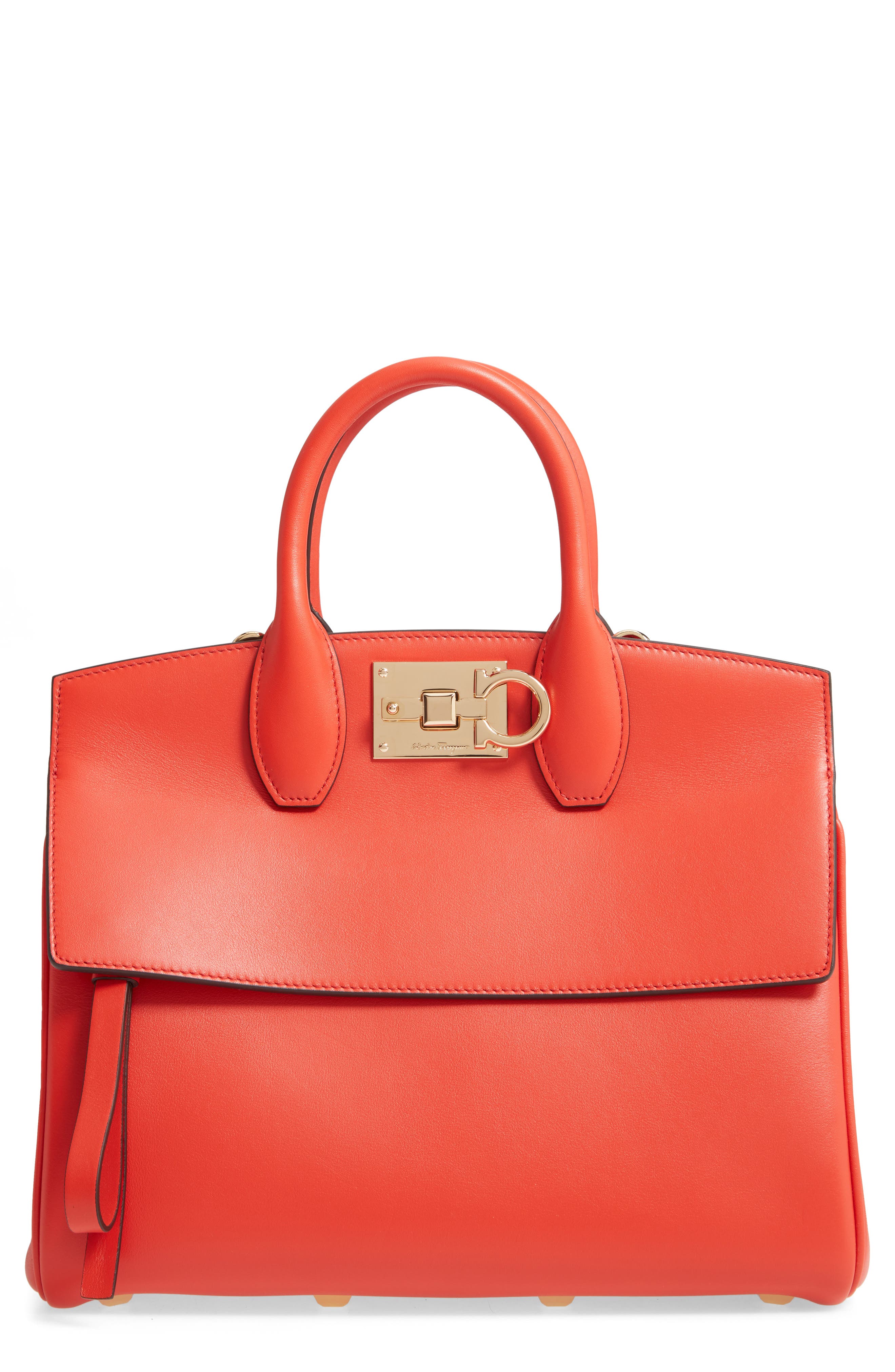 FERRAGAMO Salvatore Ferragamo Studio Leather Top Handle Bag, Main, color, 