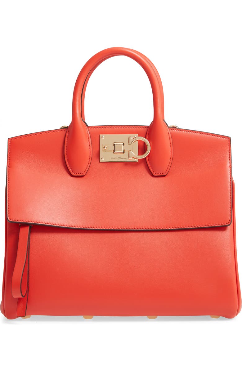 FERRAGAMO Salvatore Ferragamo Studio Leather Top Handle Bag, Main, color,