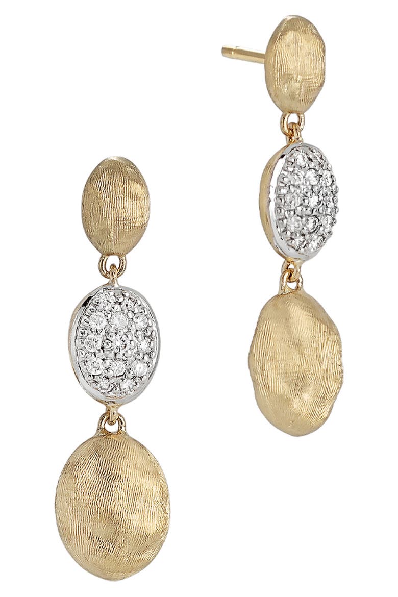Siviglia 18K Yellow Gold & Diamond Triple Drop Earrings, Alternate, color, YELLOW GOLD