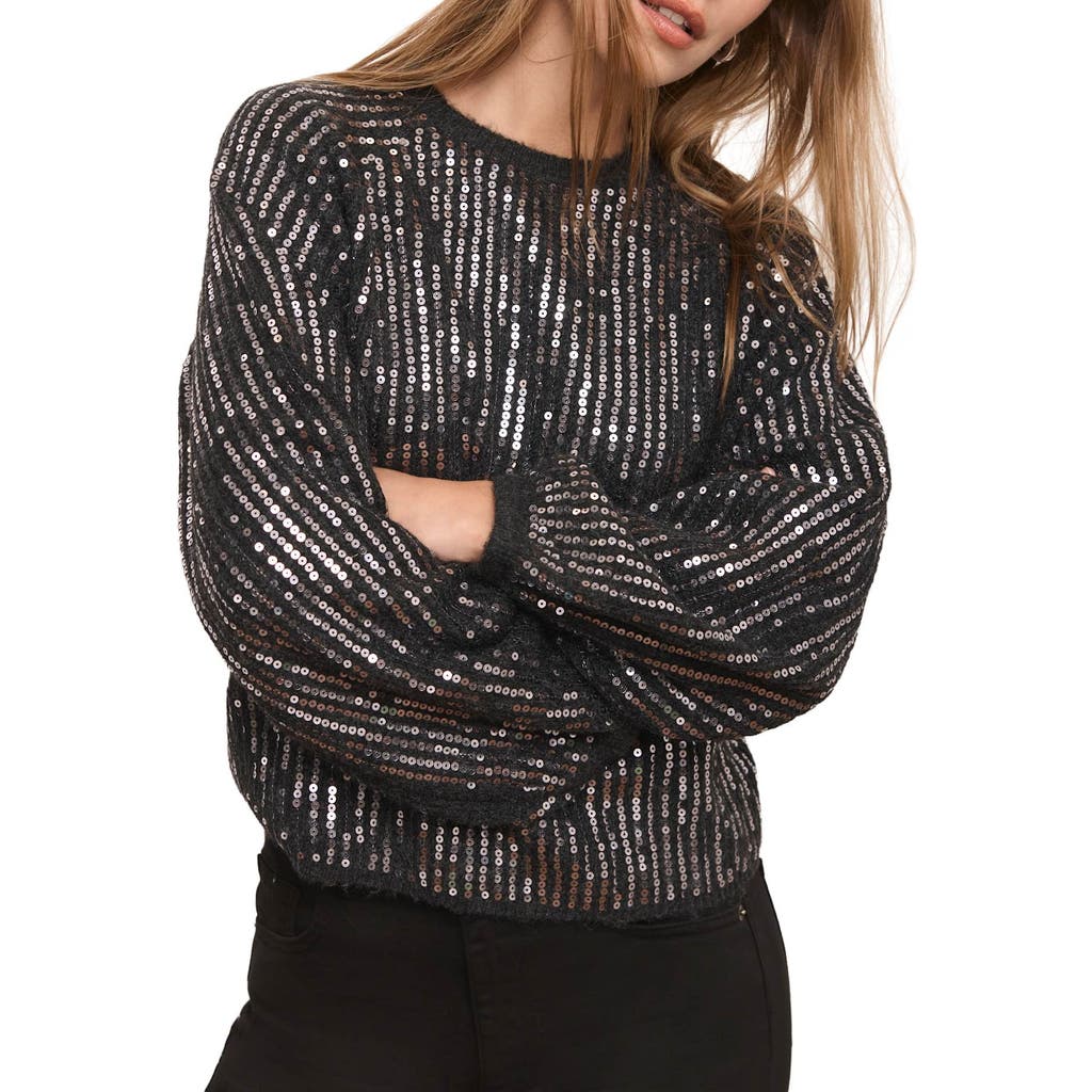 Mint Velvet Sequin Knit Sweater In Black