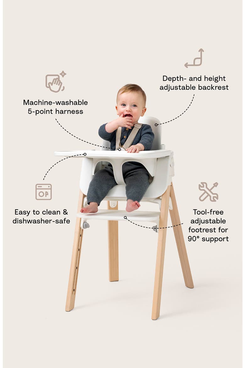 Steps High Chair, Alternate, color, BLACK / WARM BROWN