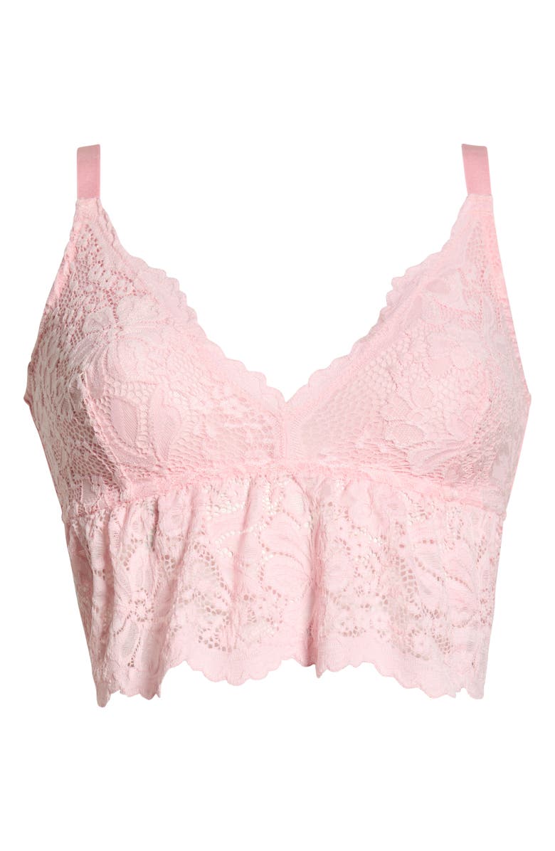 KILO BRAVA Longline Lace Bralette, Alternate, color, Petal Pink