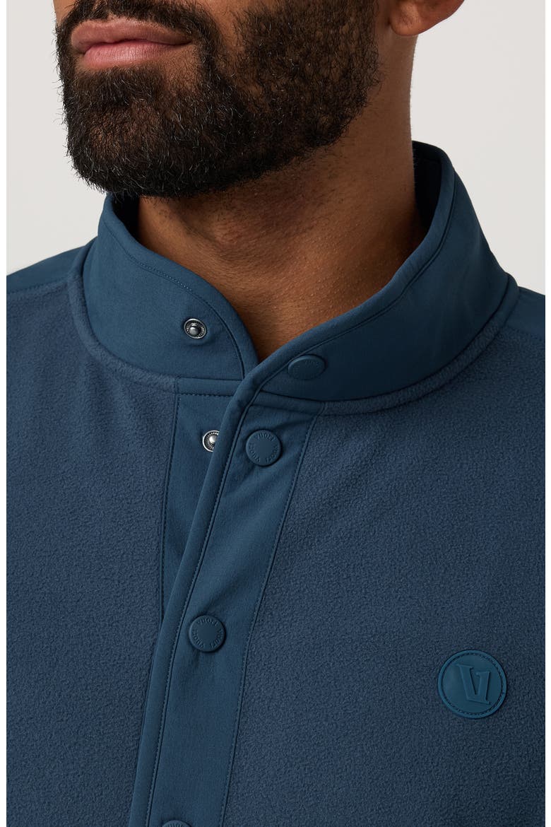 Half Snap Water Repellent Fleece Pullover, Alternate, color, OCEAN BLUE