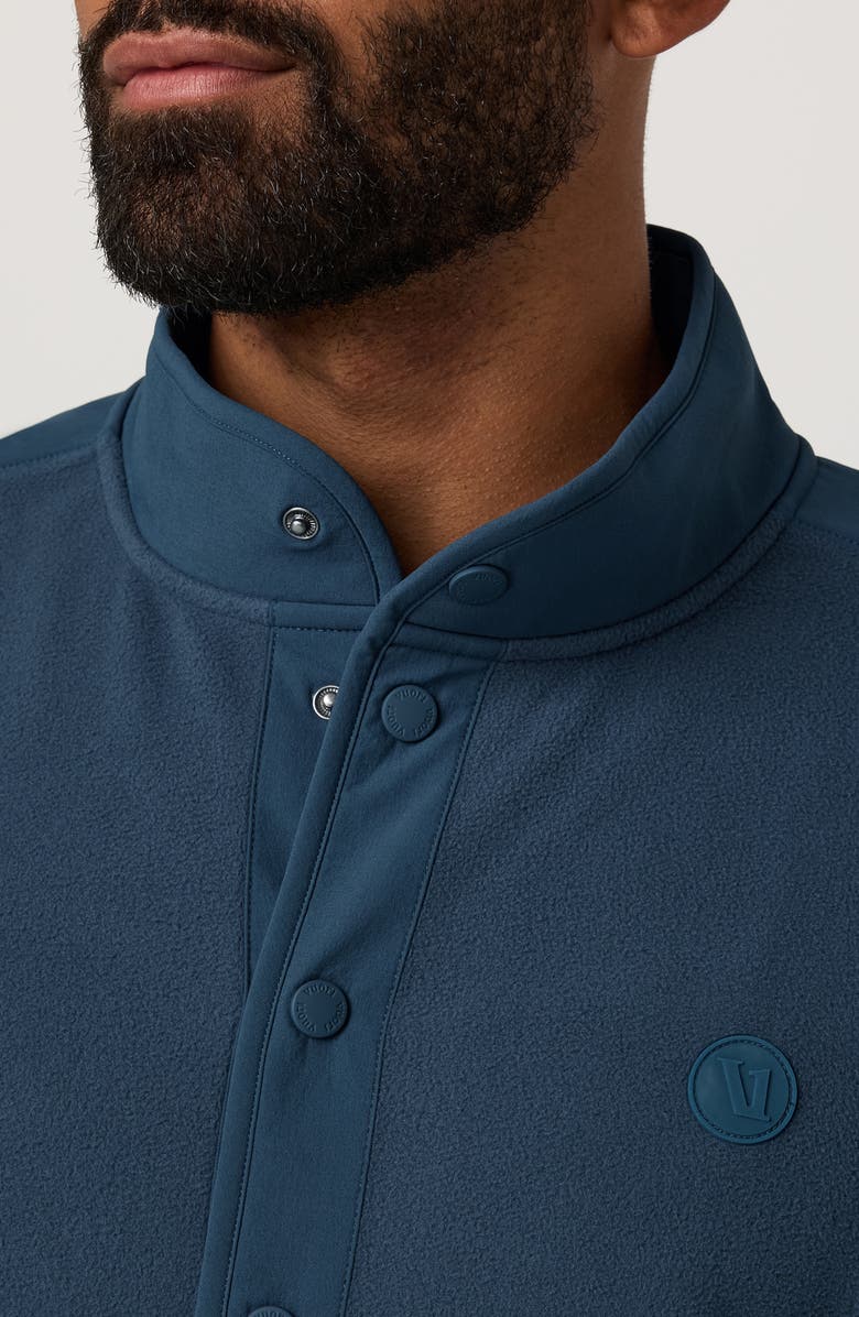 Vuori Half Snap Water Repellent Fleece Pullover, Alternate, color, Ocean Blue
