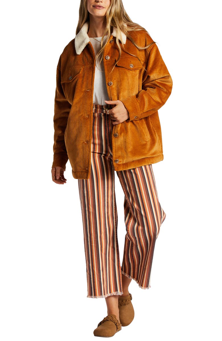 Billabong Cold Day Fleece Lined Corduroy Jacket, Alternate, color, 
