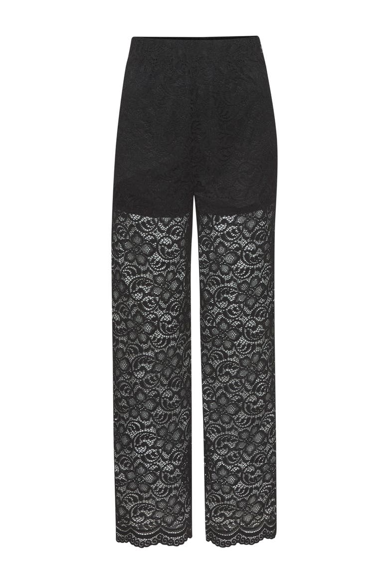 Lace Overlay Pants, Alternate, color, Black
