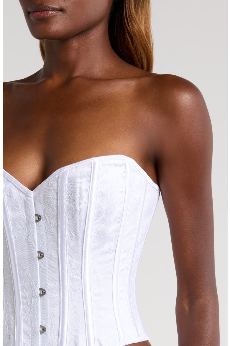 Lace Overlay Corset, Alternate, color, WHITE