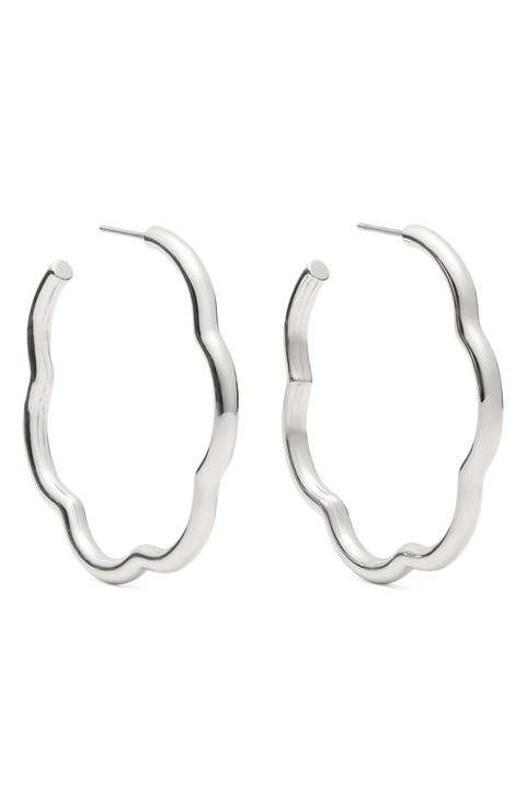 wave hoop earrings