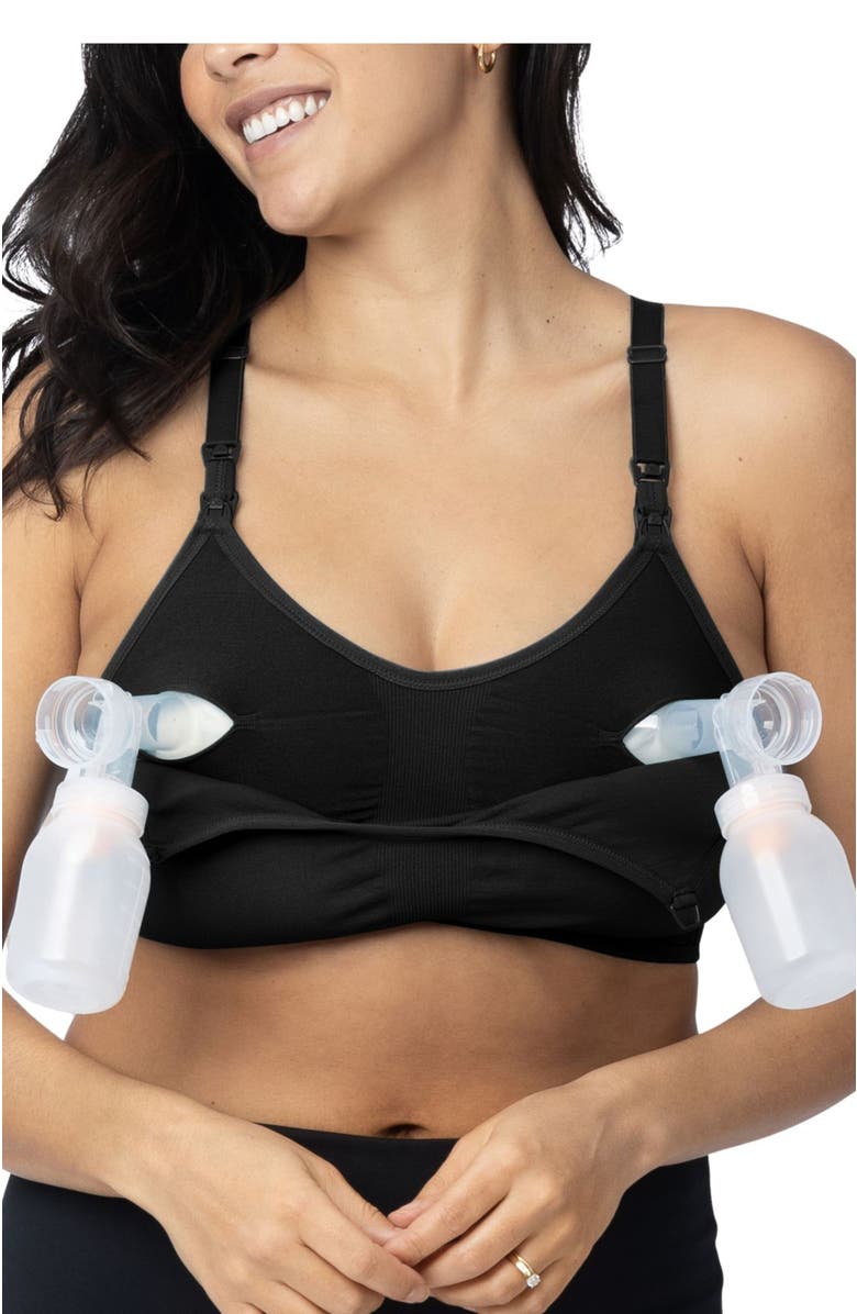 Kindred Bravely Sublime Hands-Free Pumping & Nursing Sports Bra - Sizing Available in B-D Cup, Alternate, color, Black