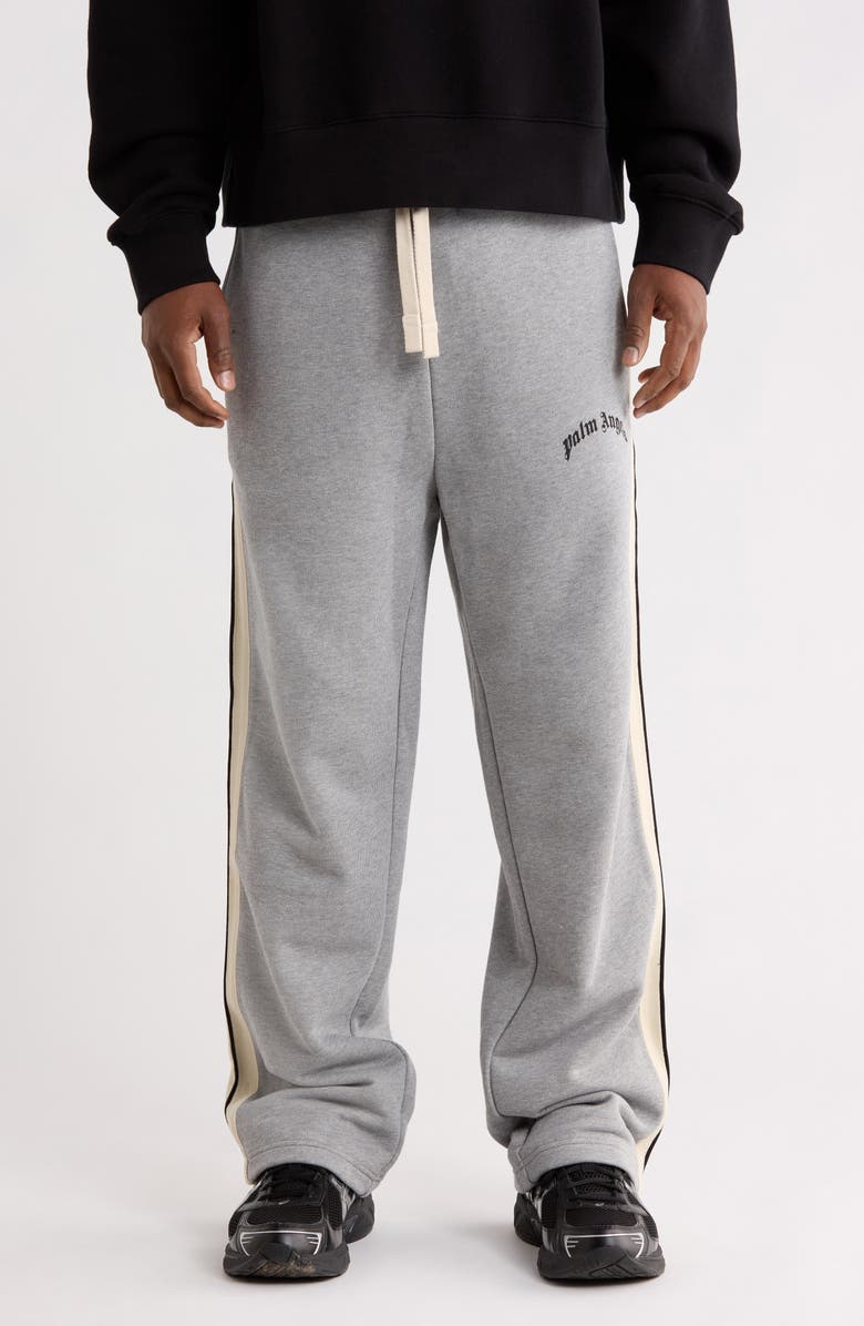Palm Angels Curved Logo Sweatpants, Main, color, Grey