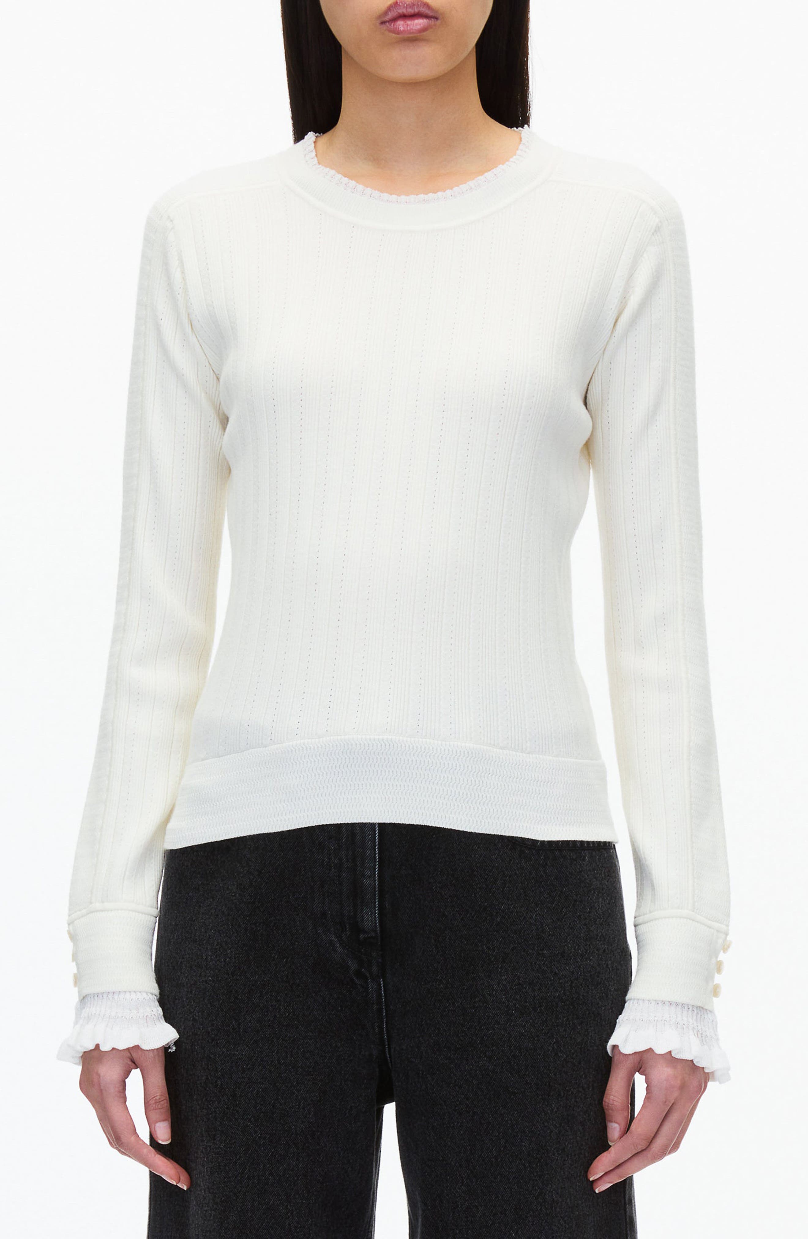Draped Boatneck Long Sleeve Top