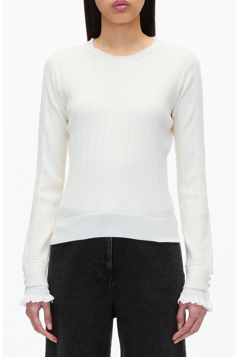 Draped Boatneck Long Sleeve Top, Main, color, WHITE