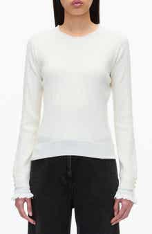 Draped Boatneck Long Sleeve Top
