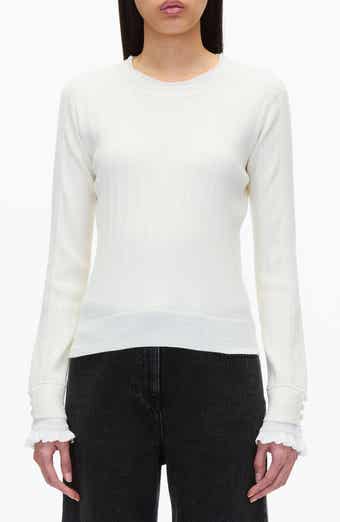 Draped Boatneck Long Sleeve Top