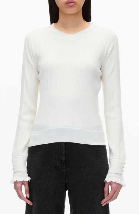 Draped Boatneck Long Sleeve Top