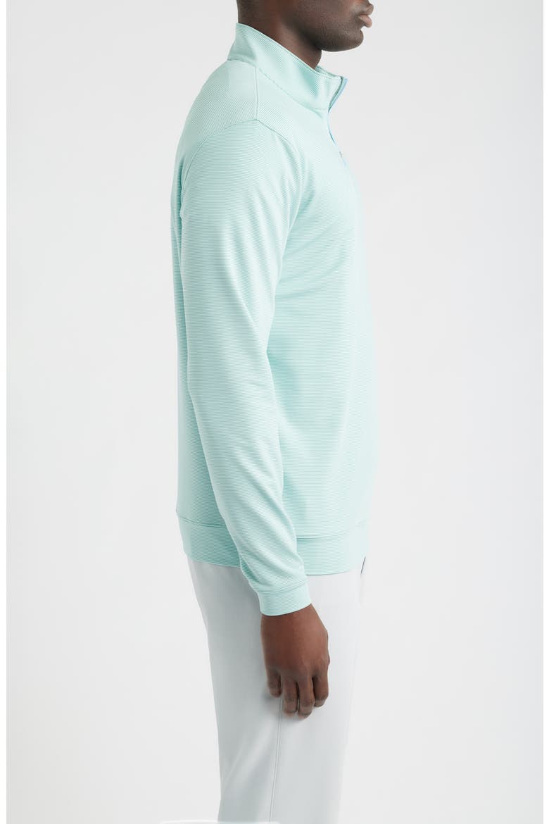 Perth Stripe Quarter Zip Performance Pullover, Alternate, color, FRESH MINT