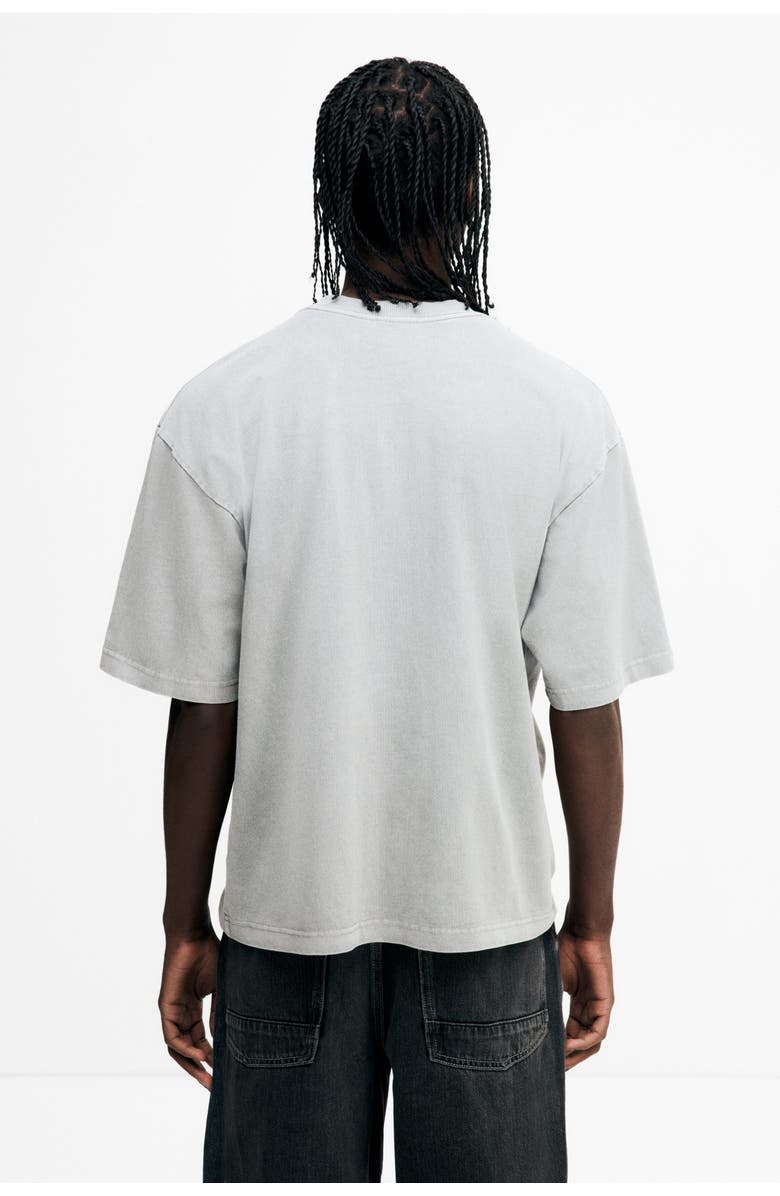 H&M Loose Fit Washed T-shirt, Alternate, color, Gray/Txrt