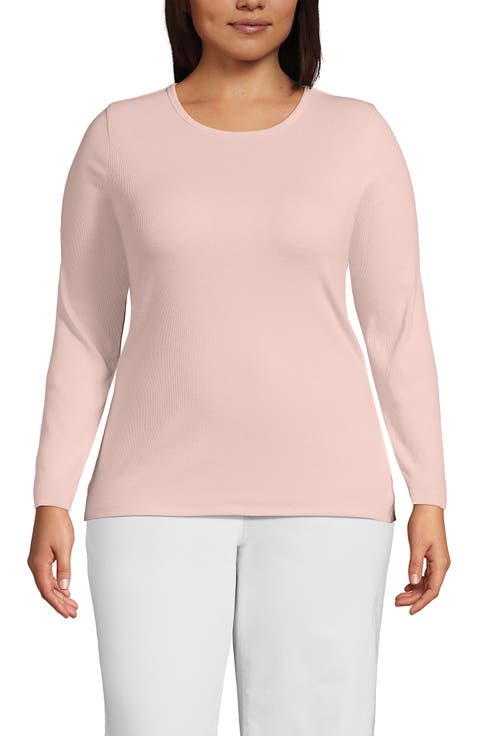 Plus Size Long Sleeve Micro Rib T-Shirt
