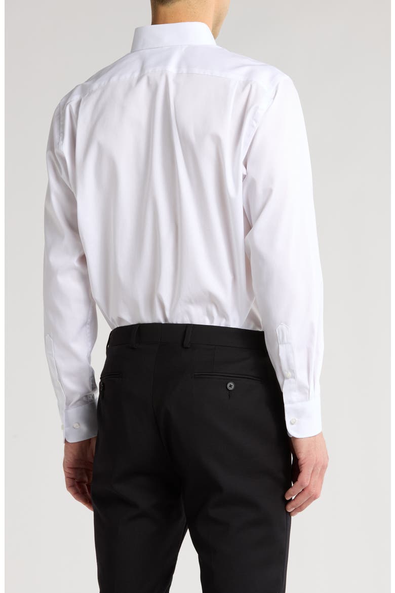 Traditional Fit Non-Iron Cotton Button-Down Dress Shirt, Alternate, color, WHITE