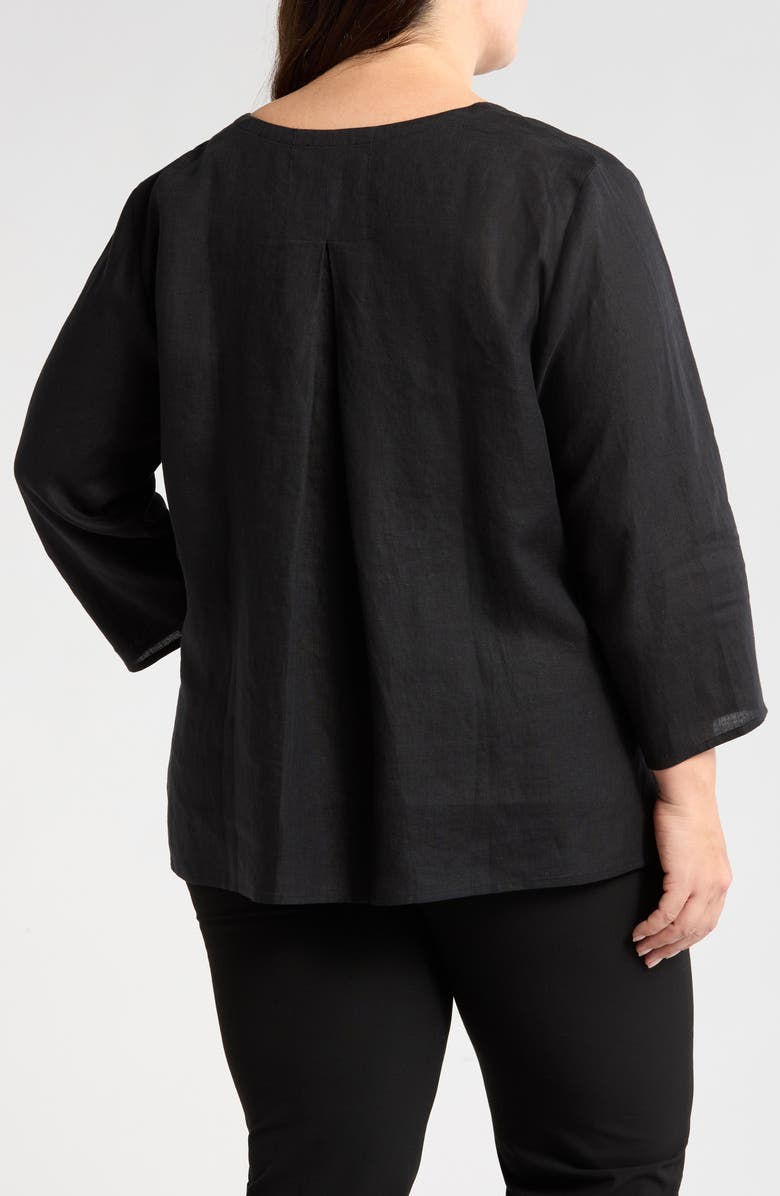 Eileen Fisher Split Neck Organic Linen Top, Alternate, color, 