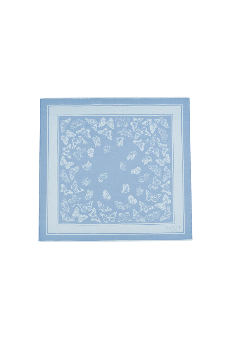 Butterfly Jacquard Square Scarf, Main, color, Blue