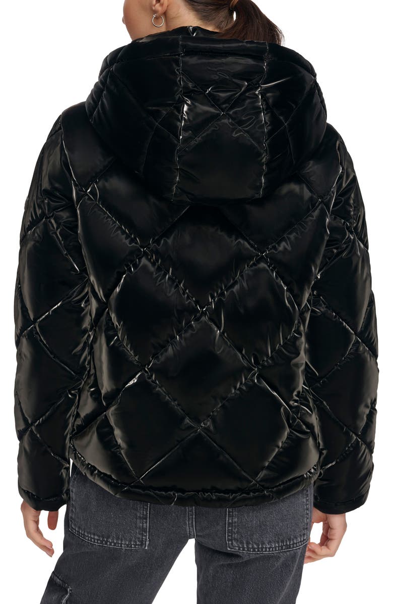 DKNY Diamond Quilt Water Resistant Puffer Jacket, Alternate, color, 