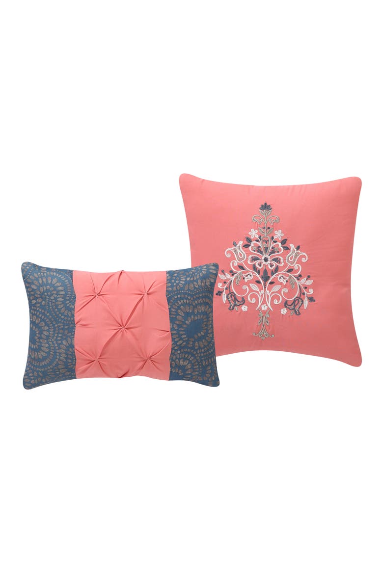 Damask Reversible Comforter Set - Full/Queen, Alternate, color, CORAL