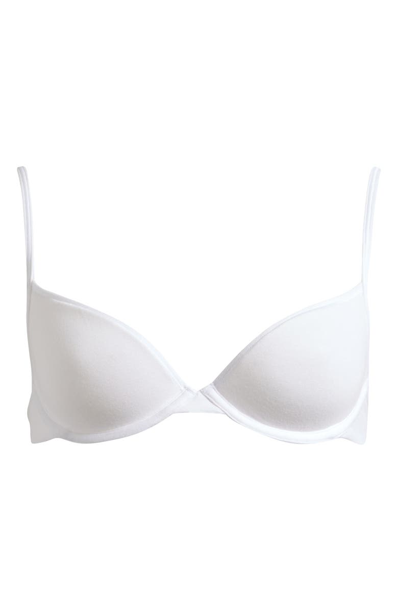 SKIMS Everyday Cotton Underwire Unlined Demi Bra, Alternate, color, Snow