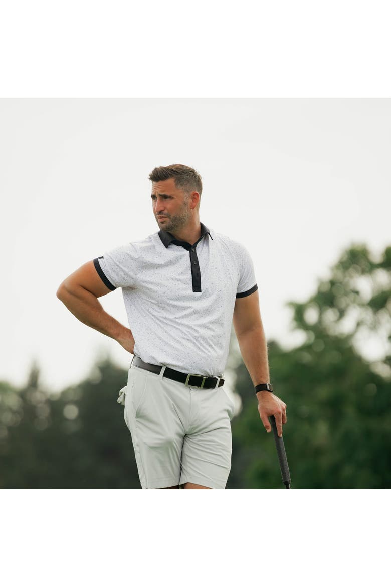 Contrast Trim Performance Polo Shirt, Alternate, color, White/Black