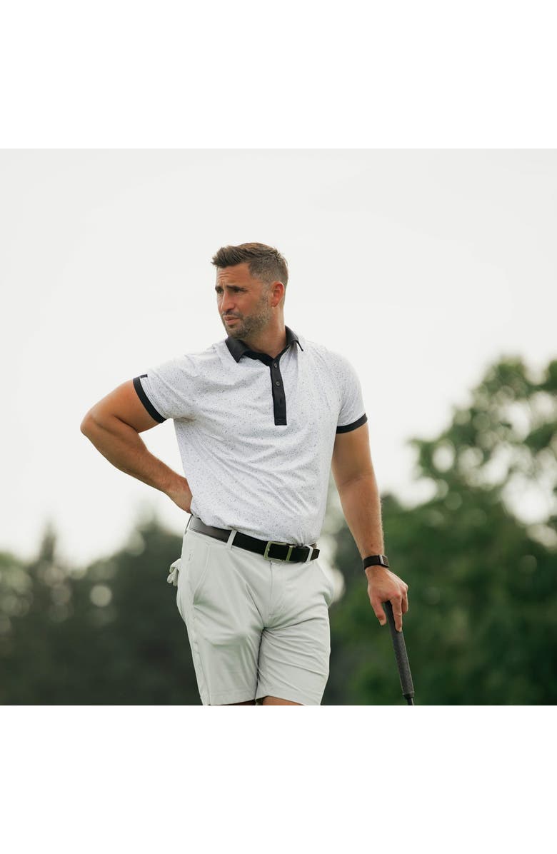 Castle Golf Contrast Trim Performance Polo Shirt, Alternate, color, White/Black