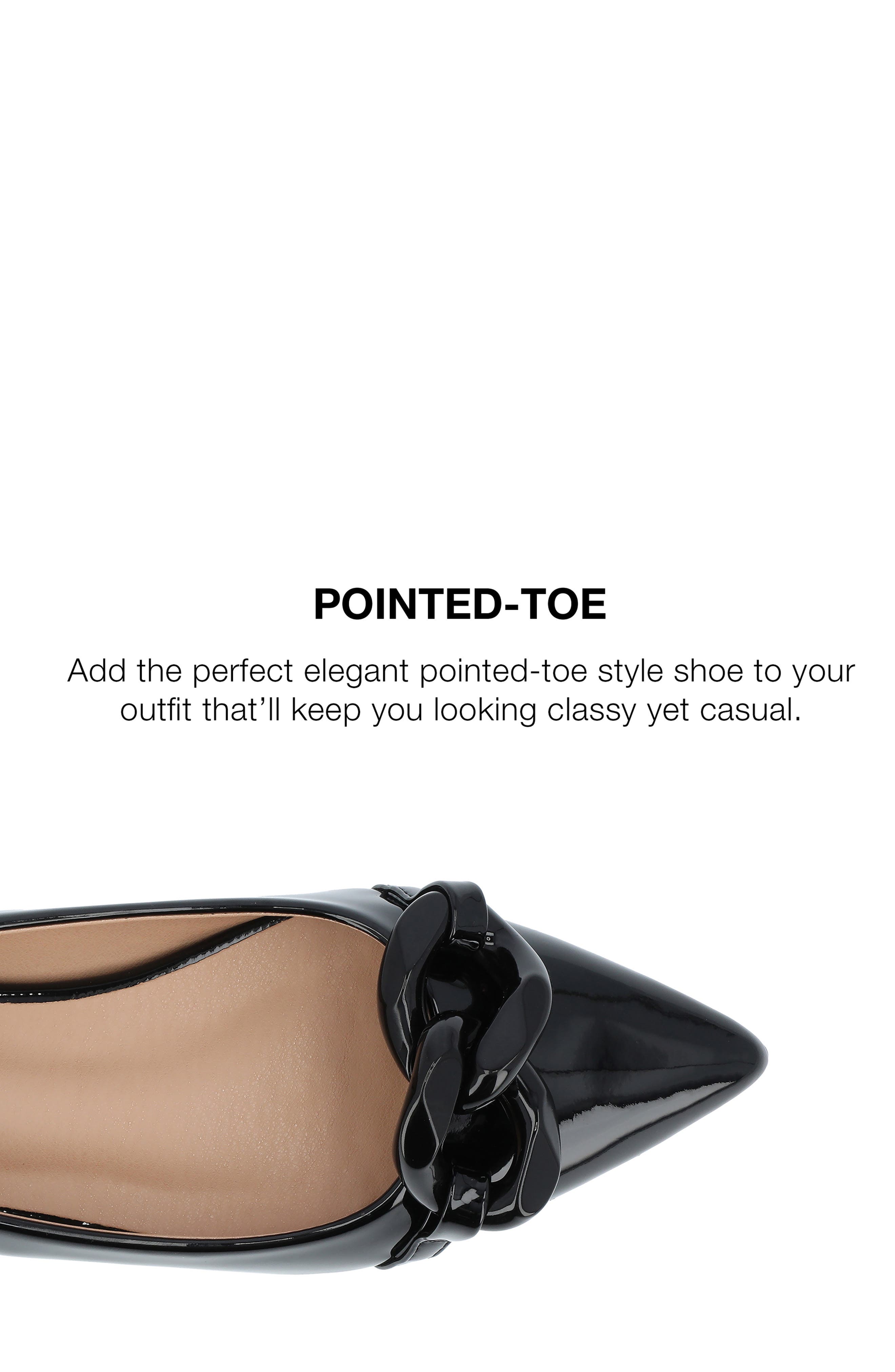 Journee Collection Clareene Pointed Toe Flat, Alternate, color, Black