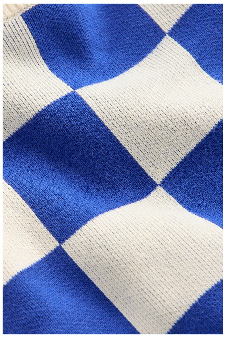 Kids' Check Cotton Sweater, Alternate, color, SURF THE WEB CHECKBOARD