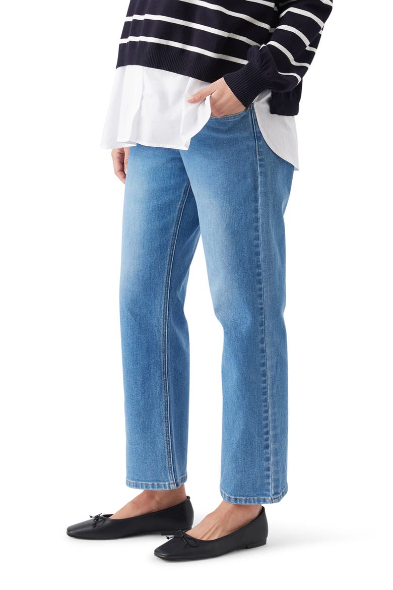 Teddy Straight Leg Maternity Jeans, Alternate, color, Classic Blue