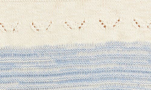 Beachlunchlounge Polla Stripe Mixed Stitch Boat Neck Sweater In Clear Sky