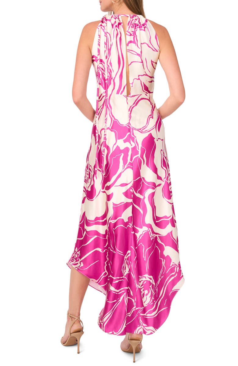 Parker The Imani Floral Cutout Ruched Satin Maxi Dress, Alternate, color, Rose Violet